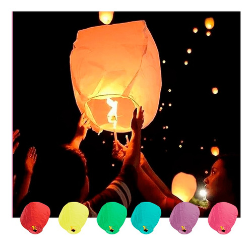 Globos De Cantoya Sky Lantern // Pack X 4 Unidades
