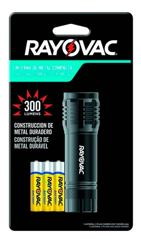 Linterna Metálica Rayovac Mini 300 Lm 3 Aaa