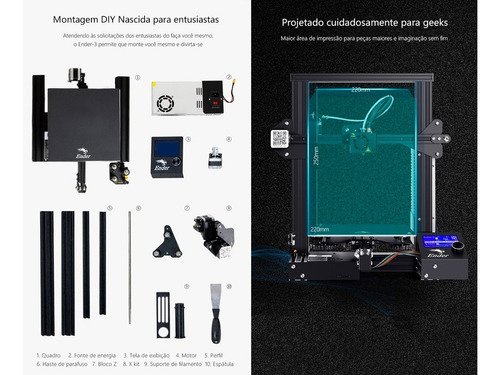 Imagem 9 de 10 de Impressora 3d Creality Ender-3 Bivolt + Nf + 1 Ano Garantia!