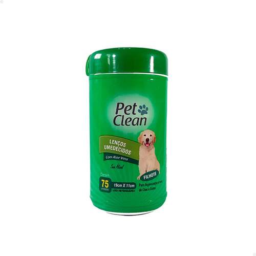 Lenço Umedecido Para Cães E Gatos C/ 75un Pet Clean