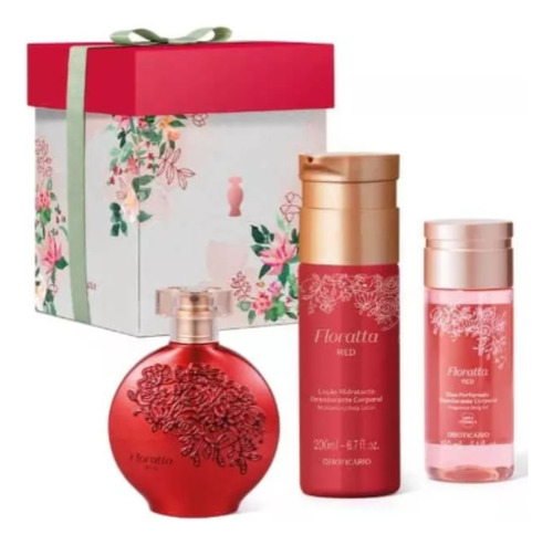 Floratta Red Colônia Kit Presente Mães O Boticário 3 Itens + Brinde