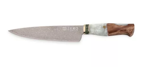 Cuchillo Acero Damasco 7,6'' - Zero Knives Vg 10 Blanco