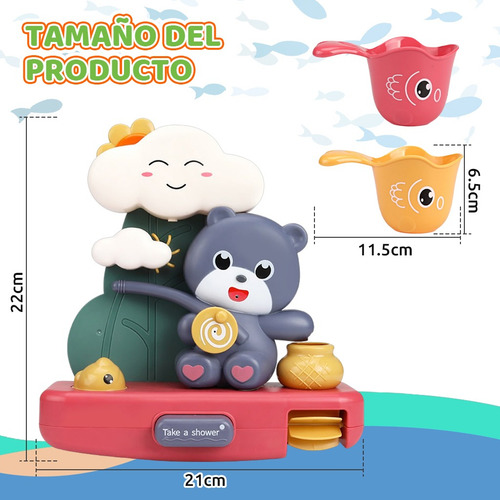 Juguetes Juego De Oso Acuático Baño Para Bebé Juego De 3pz
