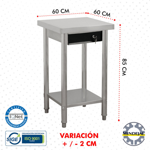Mesa De Cobro Acero Inox Con Caja Para Dinero Mindejal