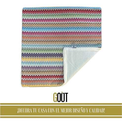 Funda De Cojín Premium 50 X 50 Cm Estilo Gobelino Zig Zag