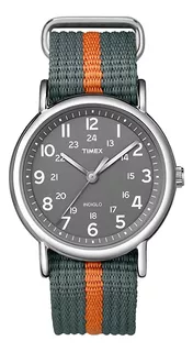 Timex | Reloj Unisex Weekender | T2n6499j | Original Color de la correa Gris/Naranja Color del bisel Plateado Color del fondo Gris