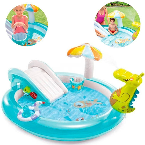 Intex 57165 piscina inflável infantil 160L com escorregador