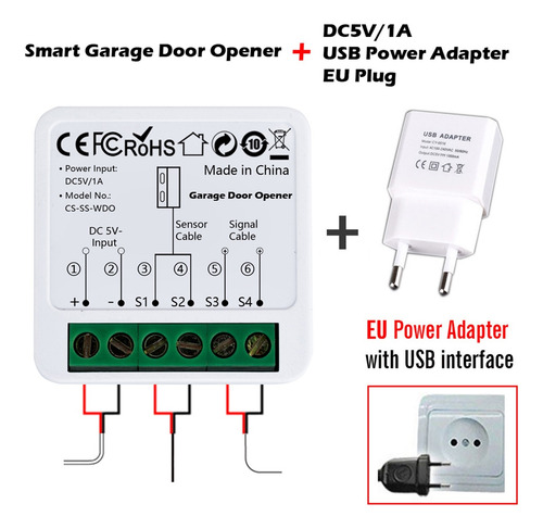 Wifi Smart Garage Door Opener Tuya App Módulo De Control