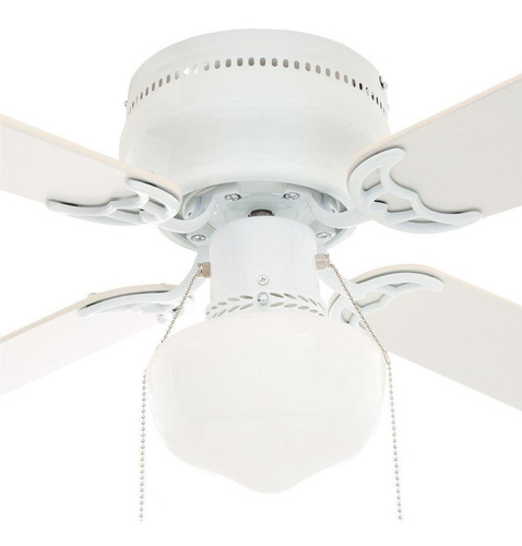 Imagen 5 de 10 de Ventilador de techo Littleton 112044 blanco con 4 aspas color blanco y roble blanqueado de mdf, 42" de diámetro 120 V