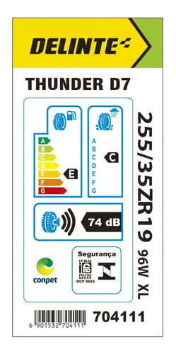 Pneu 255/35 19 Bmw 325 X1 Z4 Traseiro D7 Delinte