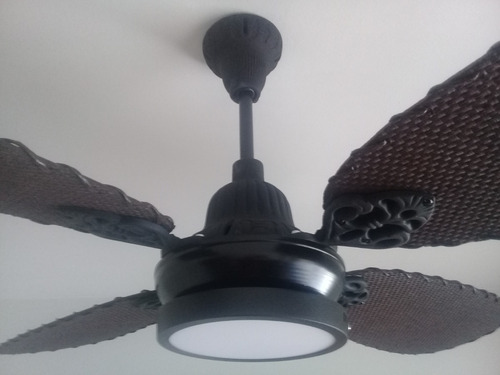 Pack X2 Ventilador De Techo S I T E C Fund. Blanco Y Rattan 1.25 M Blanco Texturado Mate Blanco Rattan 4