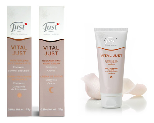 Kit Vital Just Día & Noche Y Gel Limpiador 50g Swiss Just