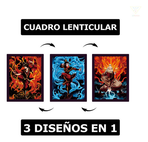 Cuadro Decorativo 3d Azula, Zuko, Iroh Avatar Serie