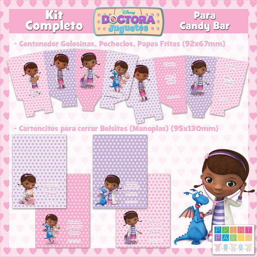 Doctora Juguetes Kit Imprimible Personalizado Con Candy Bar