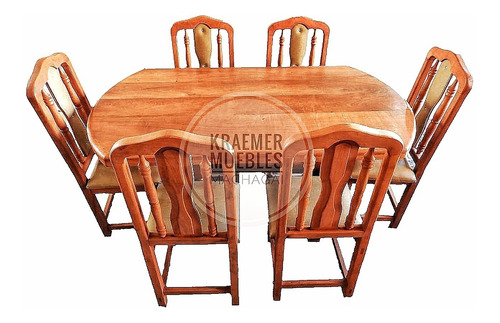 Imagen 1 de 1 de Mesa 1.6 Con 6 Sillas Tapizadas