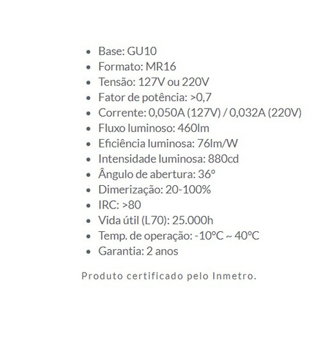 Imagem 5 de 5 de Lâmpada Led Dicroica Gu10 6w 2700k Dimerizável Sth8541/27