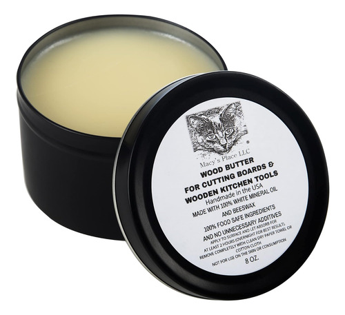 Cera De Mantequilla De Madera Para Tablas De Cortar - 8 Oz -