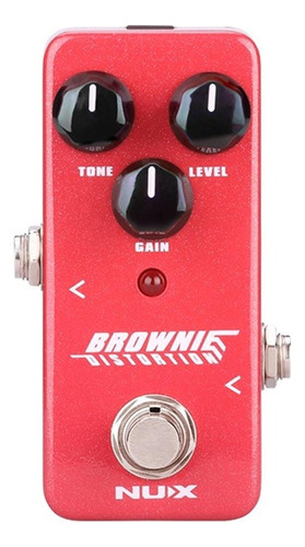Pedal Mini Nux Brownie Distortion Nds-2 Color Rojo