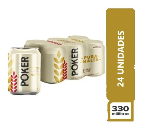 Cerveza Poker Pura Malta X 24 - mL a $9