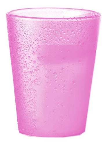 Vaso Acrilico Irrompible En Colores Traslúcidos Practi-k Rosa