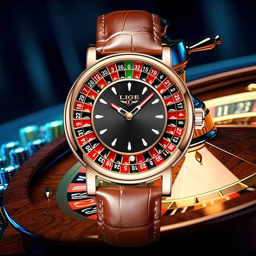 Relógio Roulette Luxo Cassino Roleta Elite Lige + Fichas