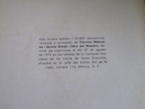 Ciencias Naturales Libro Del Maestro P/el Quinto Grado (Usado)