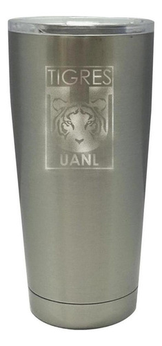 Termo Tigres Uanl 20 Oz Escudo Difuminado Od76919 Color Plateado-Blanco