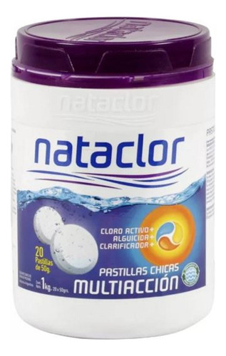 Cloro En Pastillas Multiacción 50gr Pote 1 Kg Nataclor