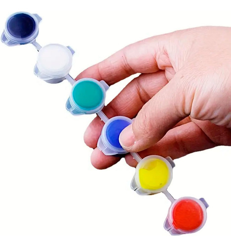 2 Tiras De Potes De Pintura Con Tapa . Puntillismo. 10 Ml