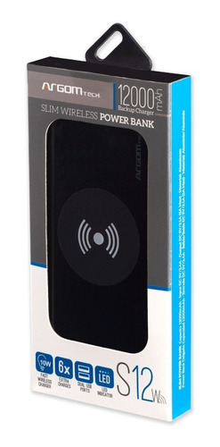 Power Bank Wireless Carga Rapida, Qi 12.000 Mah Argom *itech
