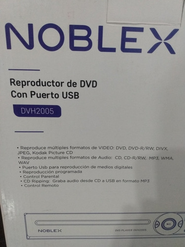 Reproductor De Dvd Con Puerto Usb Noblex