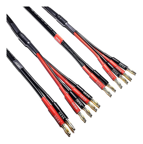 Imagen 3 de 4 de Cable Para Parlantes Banana Bicableado 90cm - Hifi Excelente