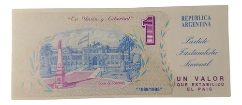 Billetes Argentina Menem Campaña 1995