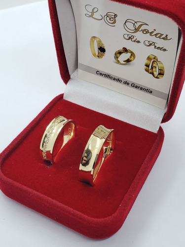 Par Alianças Côncava Com 5.50mm Em Ouro 18k Anatômica
