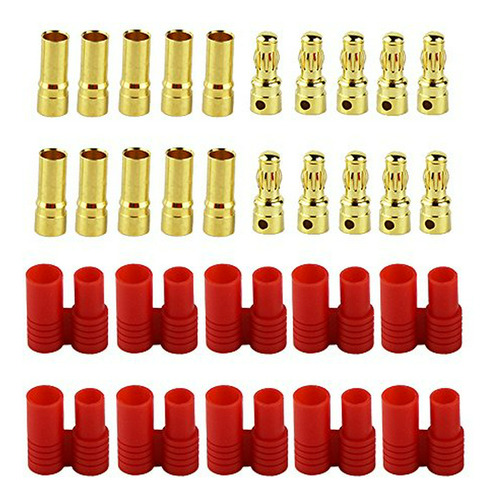 Oliyin 10 Sets Macho Hembra Hxt 3.5mm Gold Banana Bullet