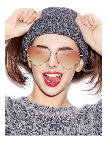 Gafas De Sol Con Montura Metálica En Forma De Corazón Green