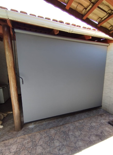 Toldo Vertical Retrátil Alfaplex Tela Solar 3% Grafite Cor Grafite - Acabamento Preto