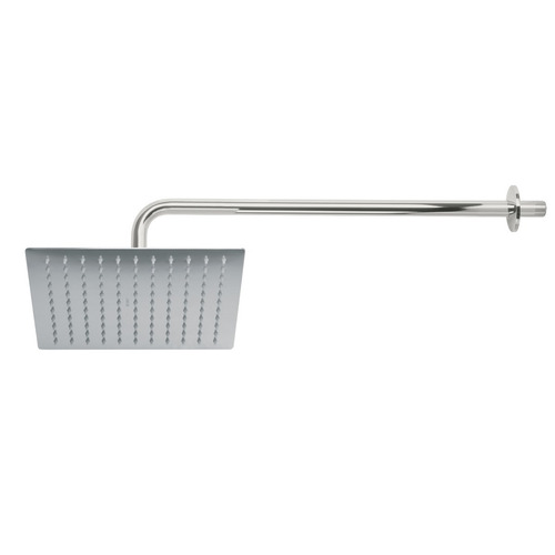 Imagen 1 de 6 de Regadera Tipo Lluvia Cuadrada Con Brazo Acero Inox De Lujo