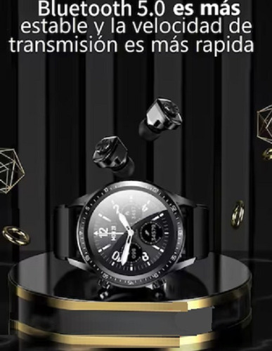 Smartwatch 2 En 1 Jm03 Touch Screen Con Audífonos Incluídos
