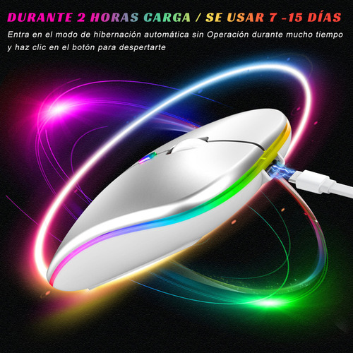 Y 2pzas Mouse Inalámbrico Recargable Receptor Y Bluetooth