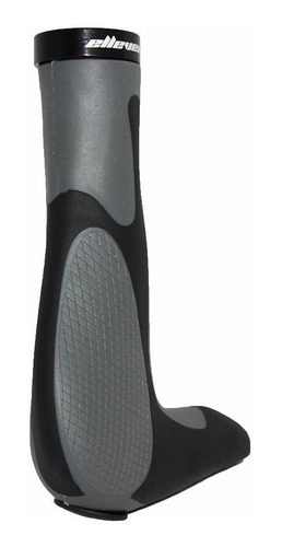 Manopla Elleven Ergonomica Preta E Cinza C/ Bar End Trava