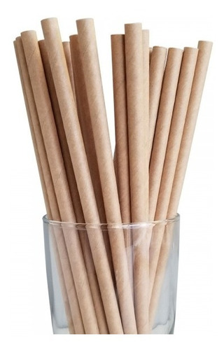Imagen 6 de 6 de Popote Ancho Malteada Biodegradable Papel No Tapioca