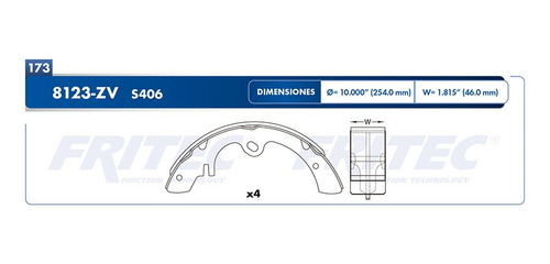 Balatas Tambor Pickup Fritec 1984 1.8l Vulcanizada Nissan