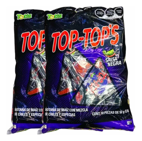 Top-tops Totopos Totis Salsa Negra 20 Pz 52 G C/u