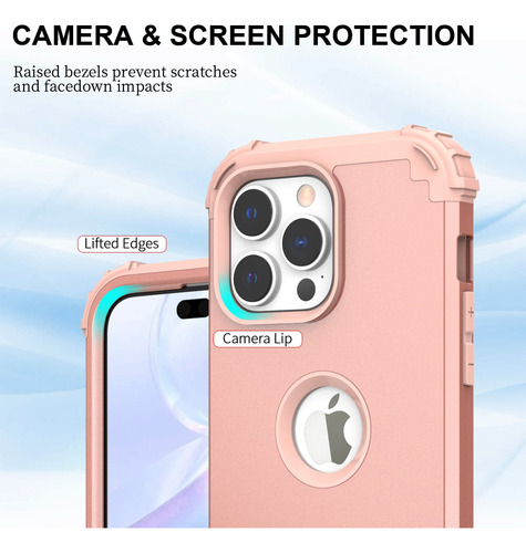 Funda Para iPhone 14/pro/14plus/14pro Max 360 Uso Rudo 3en1