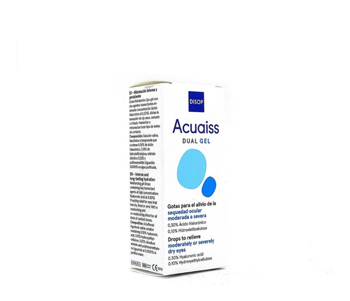 Imagen 3 de 3 de Acuaiss Dual Gel Gota Hidratante Disop Aptas Lentes Contacto