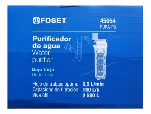 Purificador de agua, bajo tarja, Foset, Purificadores y Filtro Para Agua,  45054