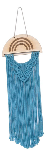 Macrame Hair Bow Holder Hecho A Mano Colgando Pinzas Azul