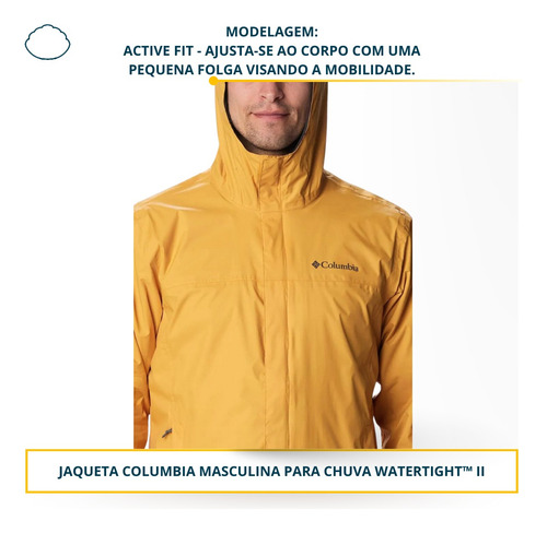 Jaqueta Masculina Impermeável Columbia C/ Capuz Caminhada