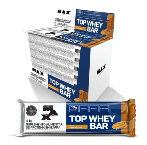 Barra de Proteína Max Titanium Top Whey Bar 41g Amendoim Titânio